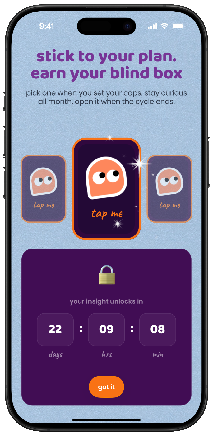 Peek turns your worth-it answers into a collectible insight, a blind box that unlocks at the end of each cycle